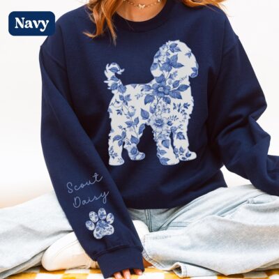 Goldendoodle Blue Toile Custom Sweatshirt