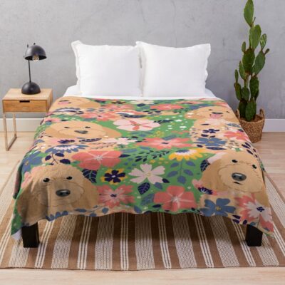 Goldendoodle Minimalist Style Throw Blanket