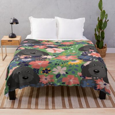 Goldendoodle Retro Graphic Throw Blanket