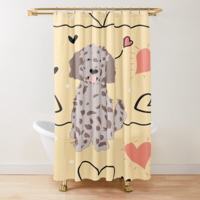 Goldendoodle Iconic Graphic Shower Curtain